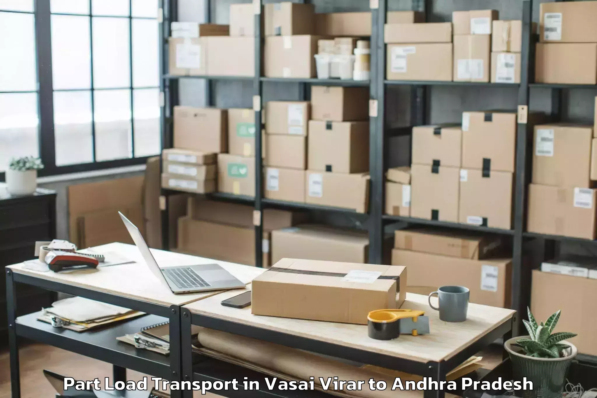 Book Vasai Virar to Akividu Part Load Transport Online